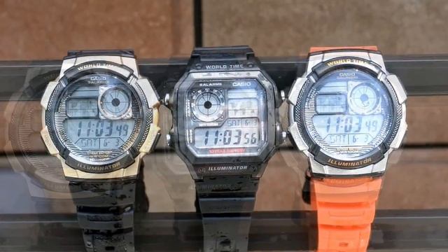 CASIO JAPAN AE-1200WH-1A World Time/10year battery/100M Water resistance смотреть онлайн