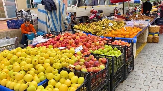 Вторничный рынок в Махмутларе. Ассортимент, цены. смотреть онлайн