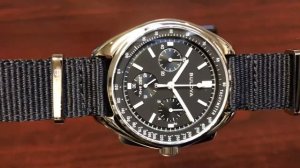 Bulova Lunar Pilot Chronograph Black Steel Watch 96A225