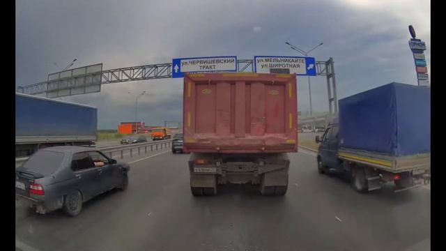 Движение на автомобиле из Боровского в Тюмень по объездной в час пик смотреть онлайн