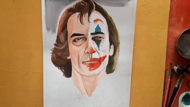 Drawing Joker with poster colours hyperlapse video смотреть онлайн