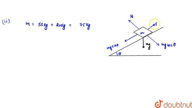 A man weighing `55kg` supports a body of `20kg` on his head. Calculate смотреть онлайн