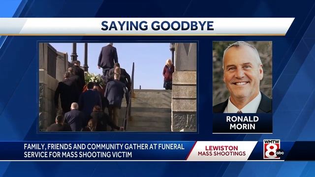 Hundreds turn out to pay respect to man killed in Lewiston mass shooting смотреть онлайн