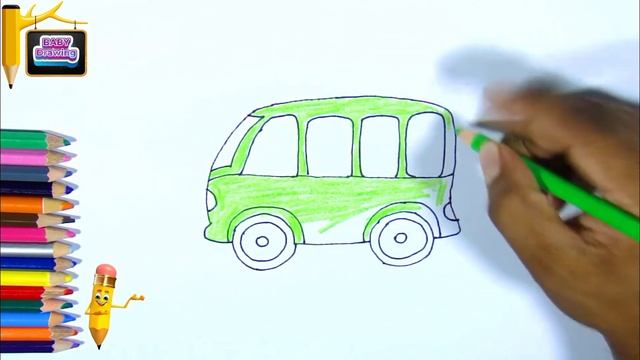 How To Draw Mini Bus । Color Big Bus Fun । Baby Drawing । Kids Toy Sketch & Painting । Color смотреть онлайн