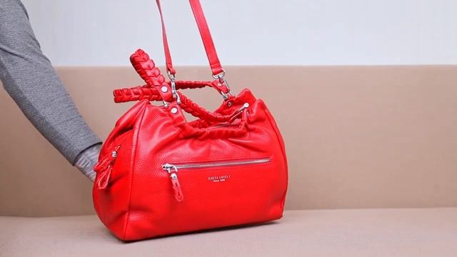 Яркая женская сумка с ручками KARYA 20843 кожаная Красный смотреть онлайн