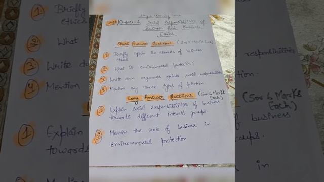 Class-11 |Business Studies| Unit-6 |Social Responsibility of Business & Ethics| Important Questions смотреть онлайн
