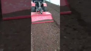 Минитрактор Агромаш Мт-110 в работе с самодельной фрезой