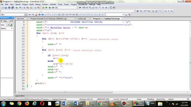 PROGRAM C++ Mencetak SEGITIGA PASCAL смотреть онлайн