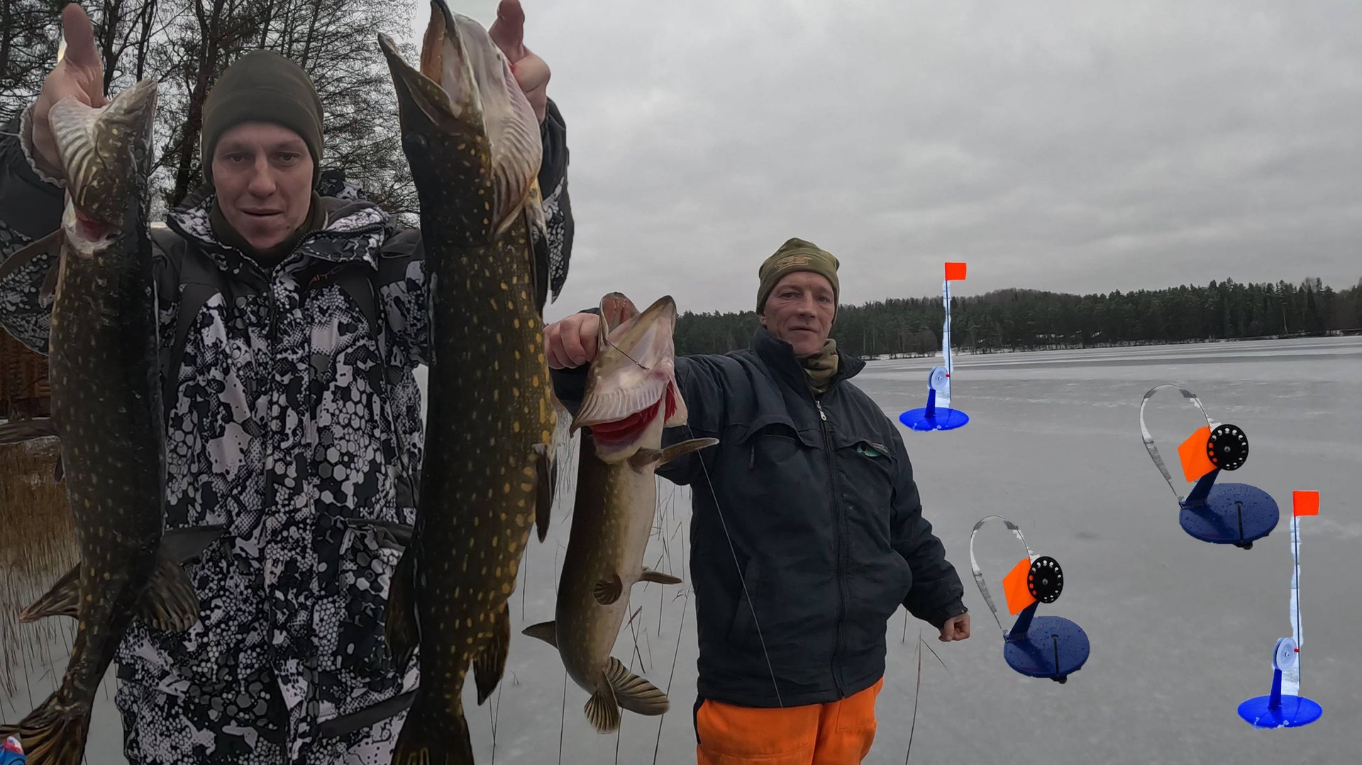 Щука не даёт скучать! Рыбалка на ЩУКУ, на зимнии жерлицы! смотреть онлайн