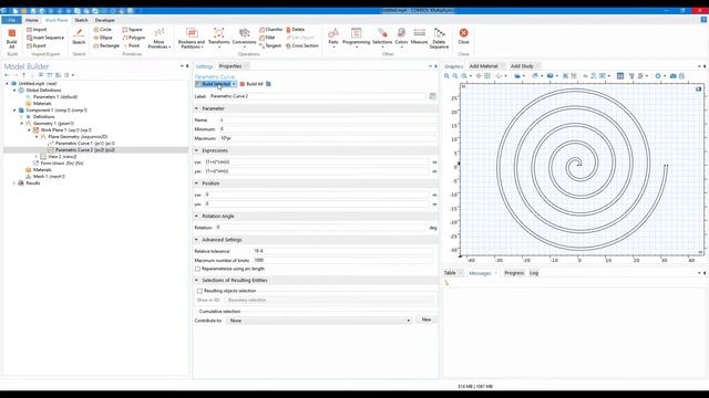 Create Spiral geometry easily in COMSOL Multiphysics смотреть онлайн
