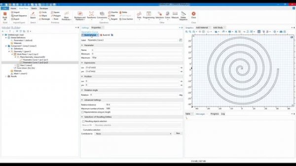 Create Spiral geometry easily in COMSOL Multiphysics