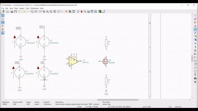 KiCad tutorial 7 : Simulation of current source circuit using a power MOSFET BSS84 смотреть онлайн