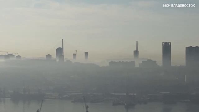 Владивосток туманное январское утро 2023. смотреть онлайн
