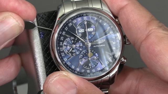 Setting the time and date on the Longines Moonphase Calendar Chronograph смотреть онлайн