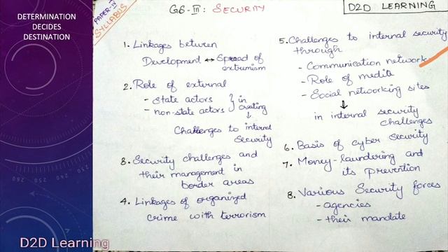 UPSC CSE MAINS - General Studies 3 - Security Syllabus- Part 5 - Tamil | D2D смотреть онлайн