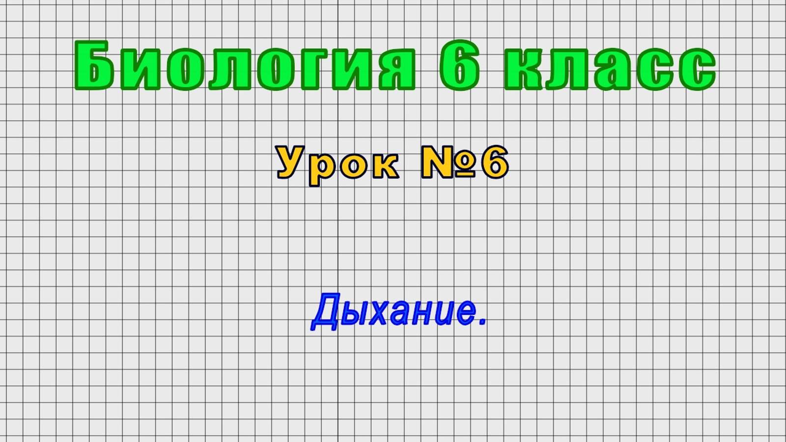 Биология 6 класс (Урок№6 - Дыхание.) смотреть онлайн