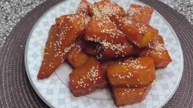 Медовая тыква, запечённая в духовке смотреть онлайн