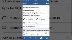 SpeedInvoice - Rot/Rut faktura