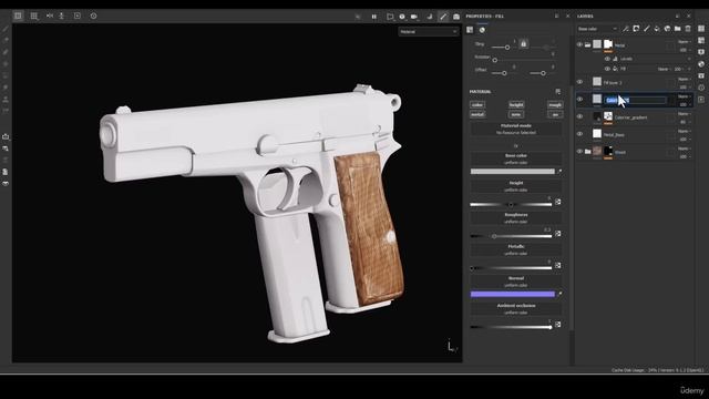 3 - 03Browning Pistol Texturing In substance painter смотреть онлайн