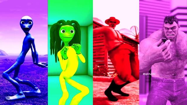 COLOR DANCE CHALLENGE DAME TU COSITA VS EL TIGER - ME KEMASTE VS BAD SANTA VS HULK Alien Green
