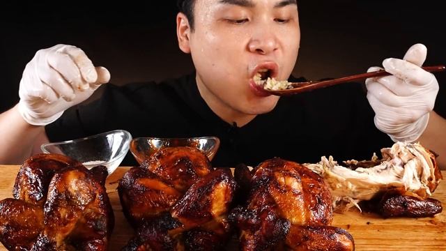 노릇노릇 먹음직스러운 누룽지 통닭구이 먹방~!! 리얼사운드 ASMR Mukbang(Eating Show)