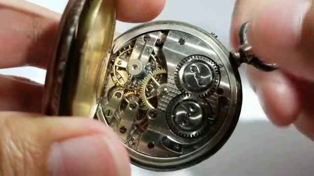 Antique French Remontoir Ancre Ligne Droite 15 Rubis Silver Case Pocket Watch