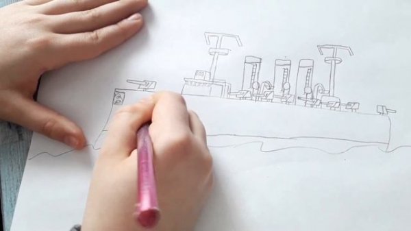 Как нарисовать крейсер "АВРОРА"