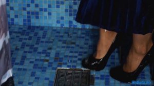 Wetlook Velvet Dress | Wetlook Heels | Wetlook Shower