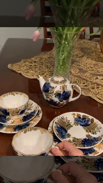 Tea Set Golden Garden Birds Imperial Porcelain Factory смотреть онлайн