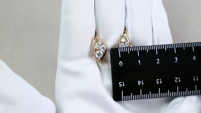 Золотые серьги AQUAMARINE с Swarovski 43534 смотреть онлайн