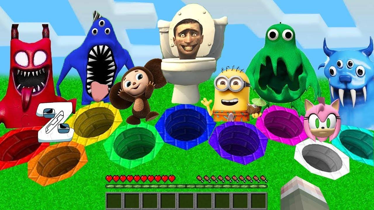 ВЫБЕРИ ПРАВИЛЬНУЮ ЯМУ ТУАЛЕТ СКИБИДИ НАБ НАБ ЧЕБУРАШКА В МАЙНКРАФТ смотреть онлайн