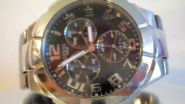 Mens Guess Steel Gun Metal Chrono Fashion Watch смотреть онлайн