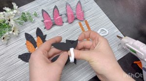 зайка из фоамирана, бантик зайка, заготовка для бантика зайка