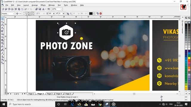 Business card design in CorelDraw | creative visiting card latest free Download by Komal Vision смотреть онлайн