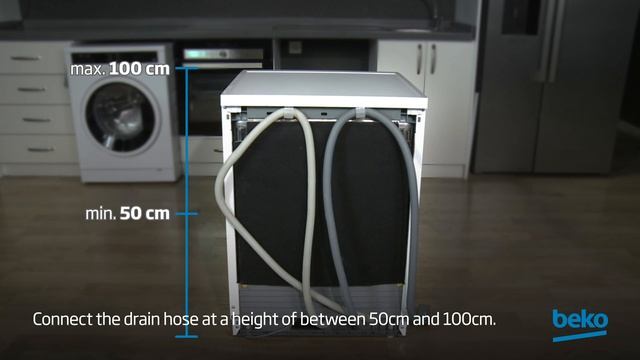 How to install the drain hose on your Beko dishwasher смотреть онлайн