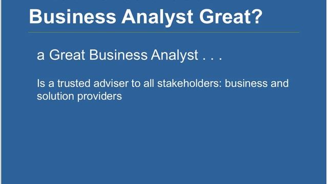 What Makes a Good Business Analyst Great? (12/7/2011) смотреть онлайн