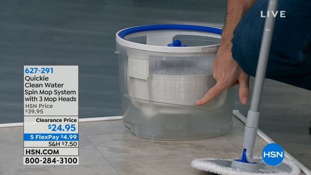 Quickie Clean Water Spin Mop System with 3 Mop Heads смотреть онлайн