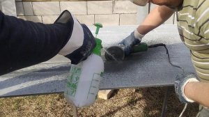 распил плоского шифера без пыли болгаркой