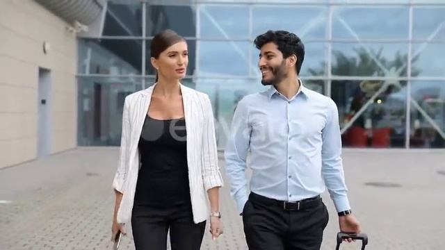 Business Travel. People Traveling Together Near Airport смотреть онлайн