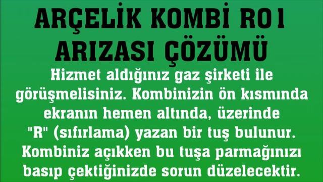 Arçelik Kombi R01 Arızası Nasıl Giderilir? смотреть онлайн