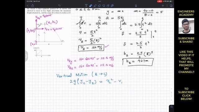 12-99 | Projectile Motion | Hibbeler Dynamics 14th Edition | Engineers Academy смотреть онлайн
