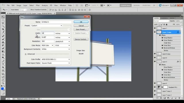 How To Billboard Mock-up In Photoshop Tutorial смотреть онлайн