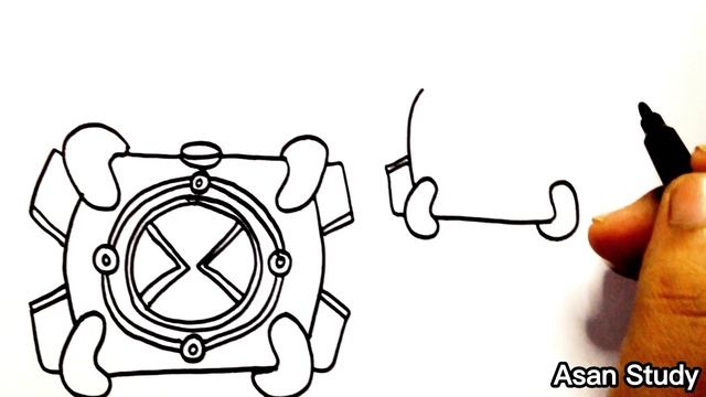 How to draw Ben 10 Watch, Omnitrix Drawing смотреть онлайн