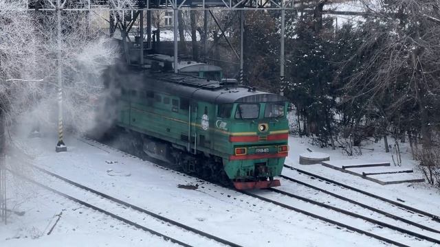 Маневры тепловозов на станции Бишкек-1 смотреть онлайн