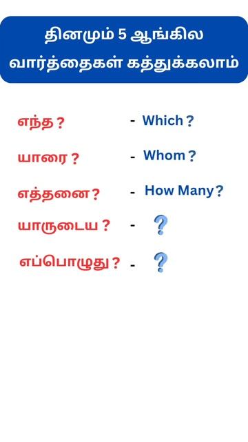 Which, Whom,Howmany,Whose | Wh questions in Tenses | Spoken English in Tamil #learnenglish смотреть онлайн