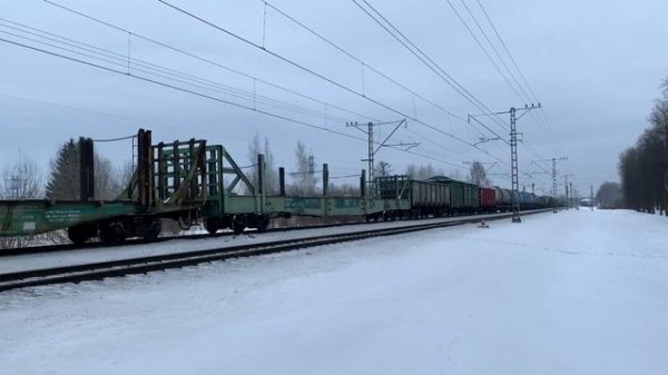 Приветливый 2ТЭ116УД-004 с грузовым поездом. Царское село