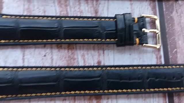 Black Full Grain Crocodile Leather Strap For Tissot Seastar 2000 Watch смотреть онлайн