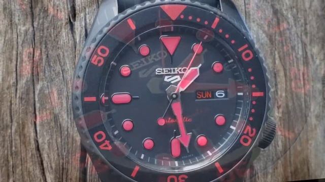 Seiko 5 Sport Stealth Black And Red SRPD83K1 619pm