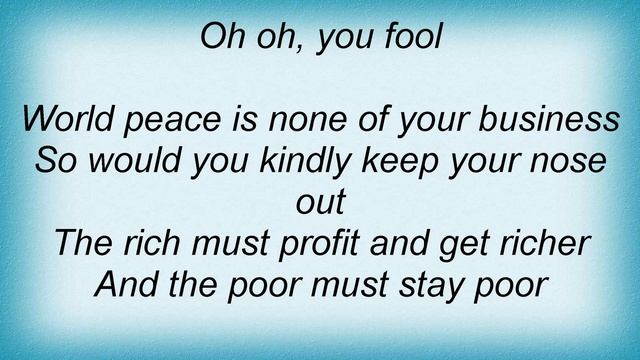 Morrissey - World Peace Is None Of Your Business Lyrics смотреть онлайн