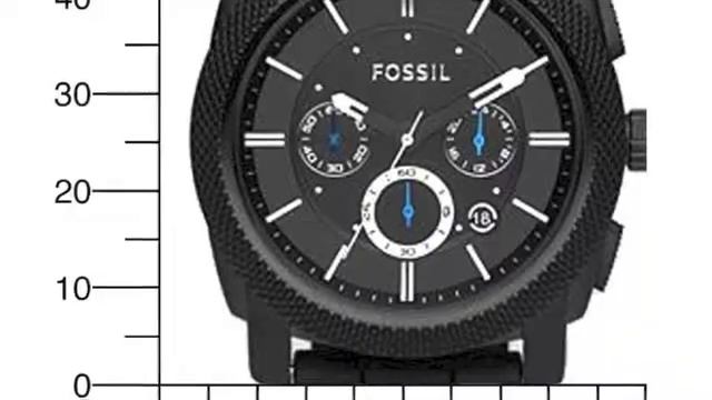 Fossil FS4487 Black Silicone Bracelet Black Analog Dial Chronograph Watch